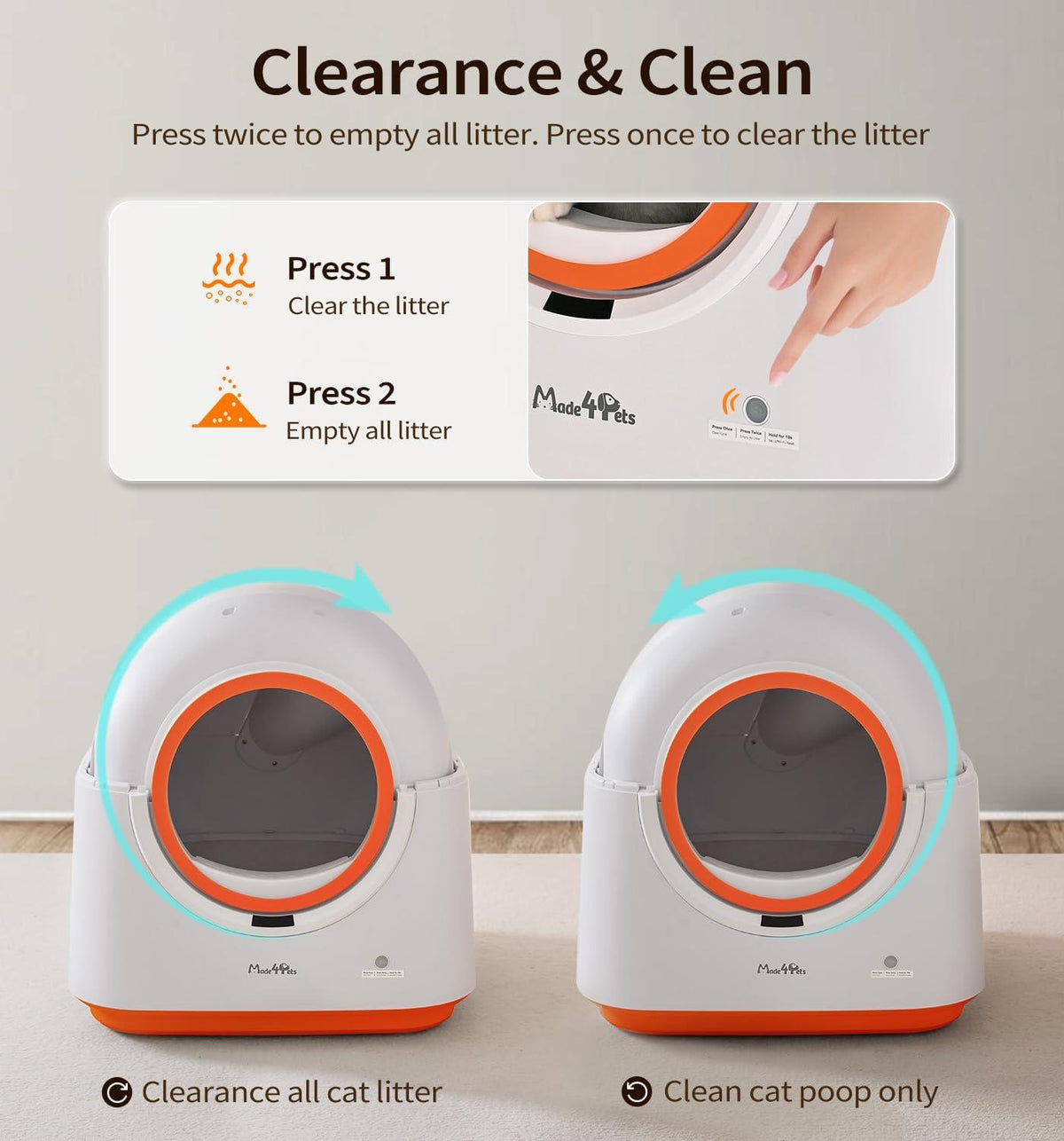 60l Automatic Cat Litter Box Smart App Control Deodorizing Infrared
