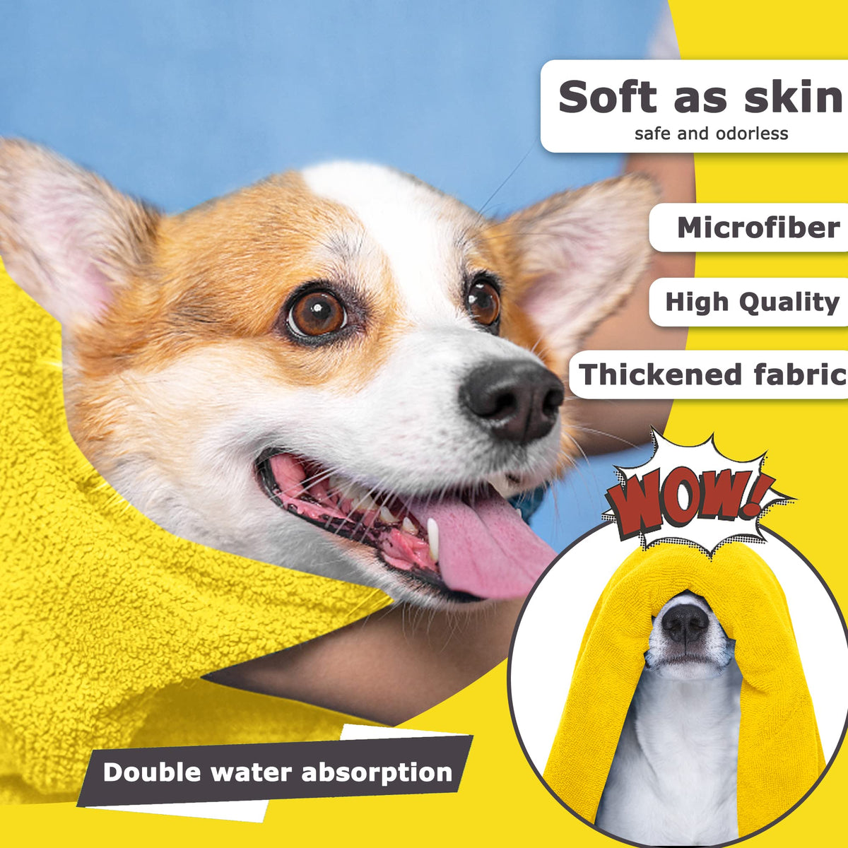 Dog Towels For Drying Dogs Towel Bath Quick-drying Pet And Cat Soft