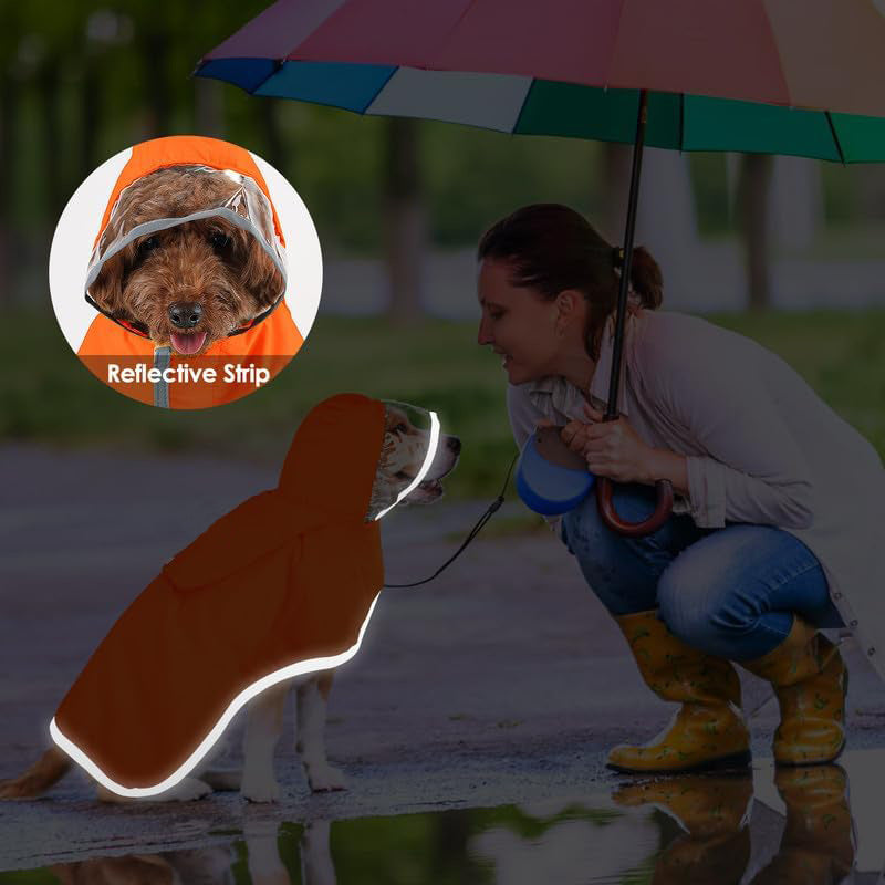 Dog Raincoat Waterproof Soft Breathable Rain Jacket For Small