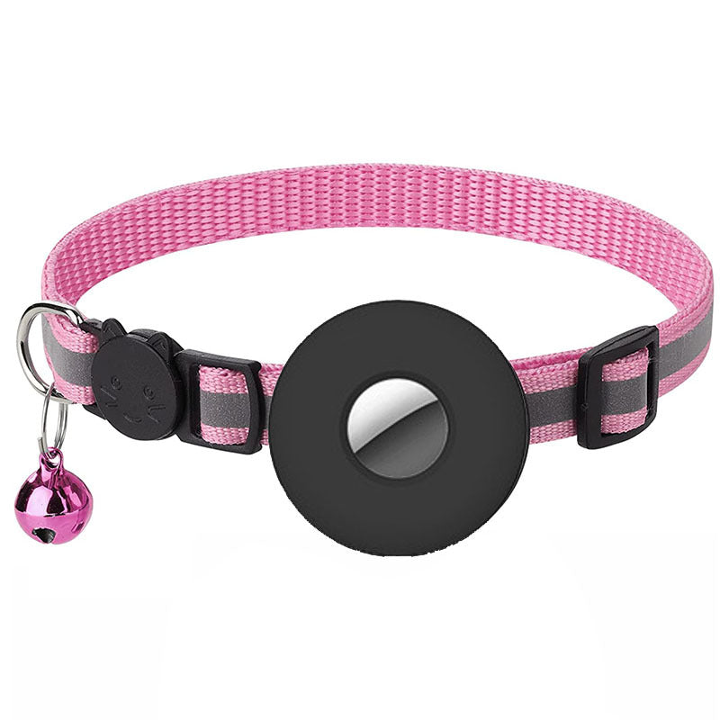 Airtag Pet Collar With Bell Reflective Adjustable Anti-lost Cat Dog
