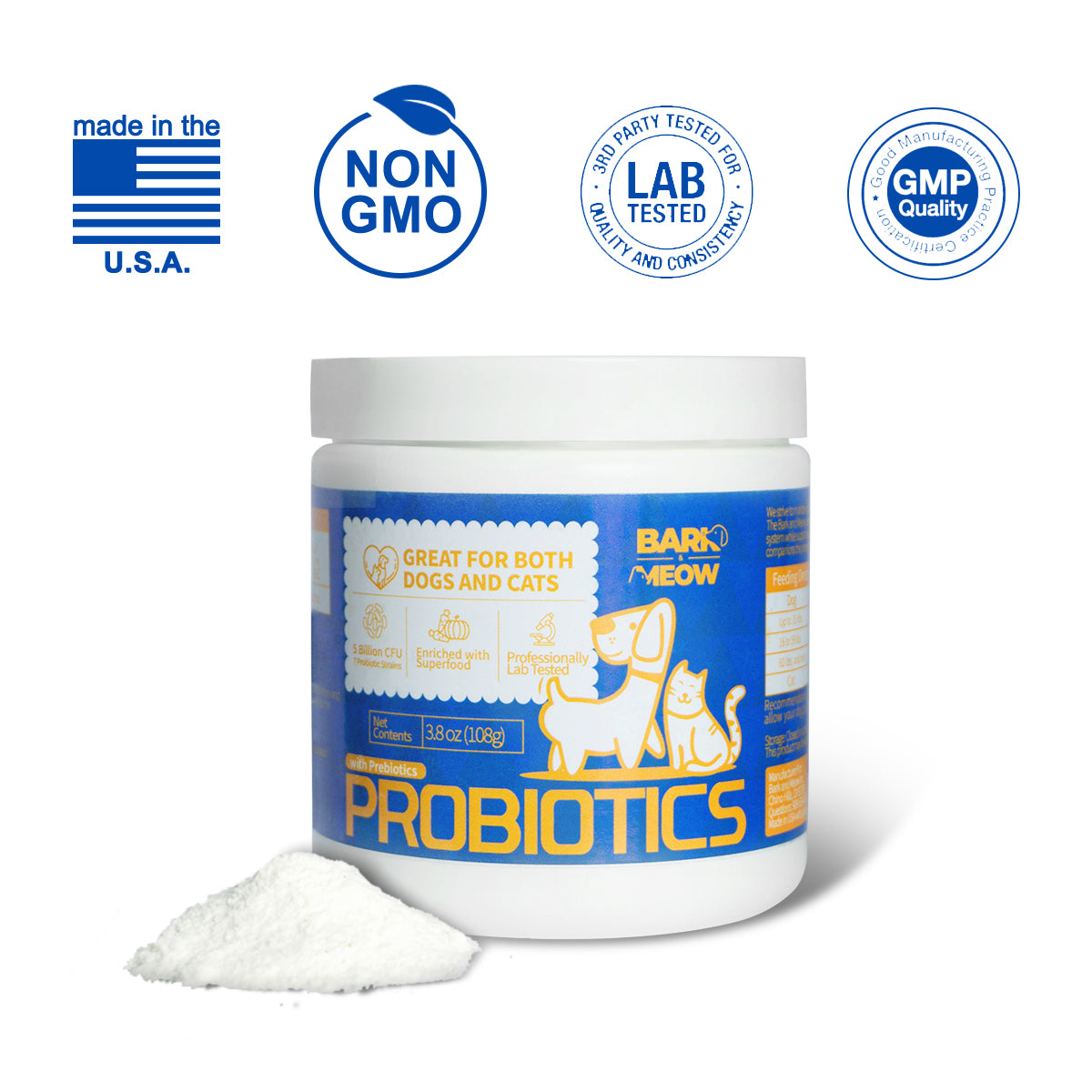 Bark And Meow Probiotics For Dogs Cats 7 Tailored Strains