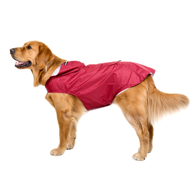 Spring And Autumn Pet Raincoat Rain Poncho Large Dog Clothes