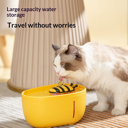 Automatic Pet Water Fountain With Filter Little Bee Style Flowing