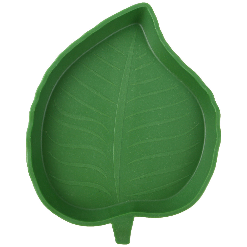 2 Pcs Leaf Reptile Food Water Bowl Plate Dish For Tortoise Lizards
