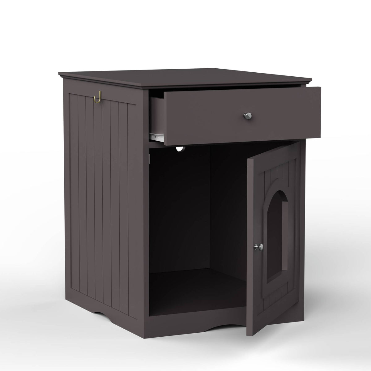 Wooden Pet House Cat Litter Box Enclosure With Drawer Side Table