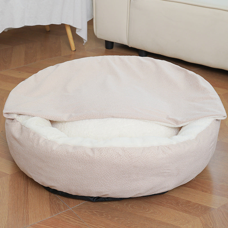 Orthopedic Dog Bed With Hooded Blanket Winter Warm Waterproof Dirt