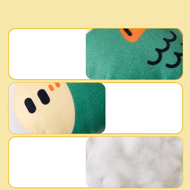 Plush Chew Toys For Inside Dog Squeaky Puffhead Fish Sound