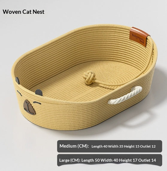 Wicker Cat Bed All-season For Summer Extra-large Scratching Post