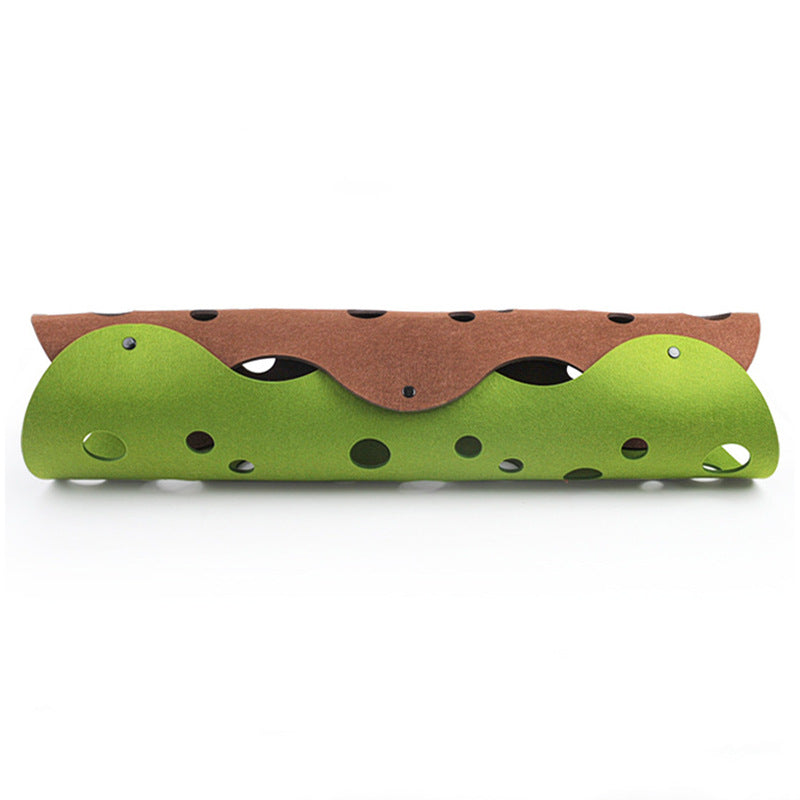 Cat Tunnel Toy Felt Pom Splicing Deformable Kitten Nest Collapsible