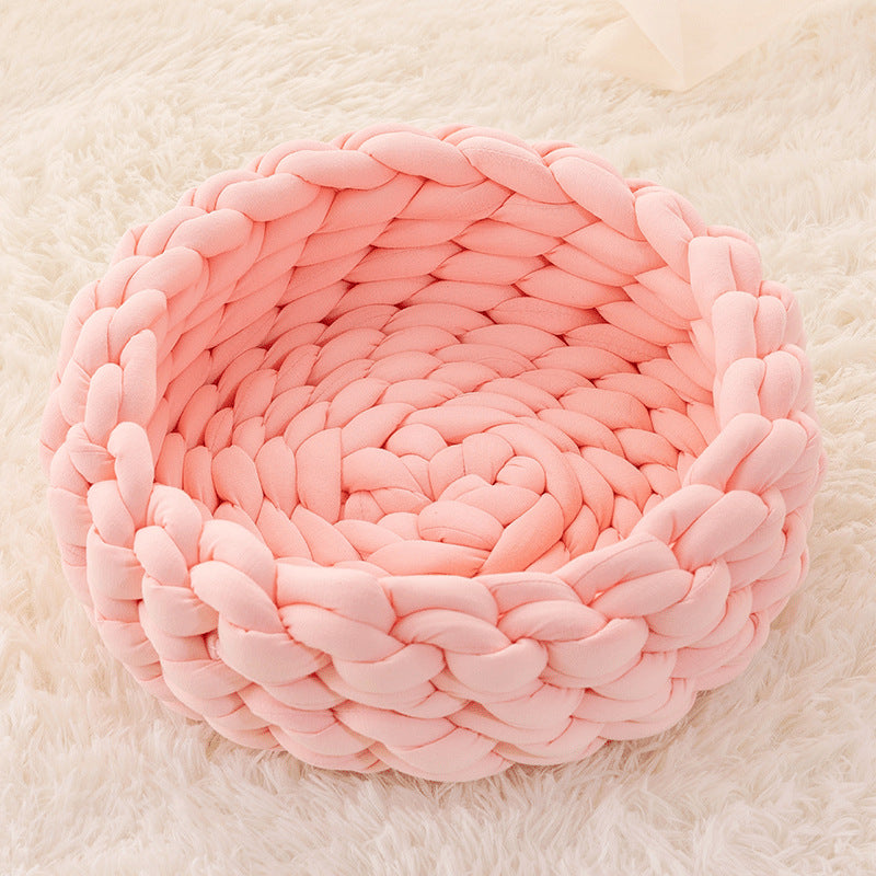 Cat House Cushion Soft Long Plush Warm Pet Mat Cute Kennel Sleeping