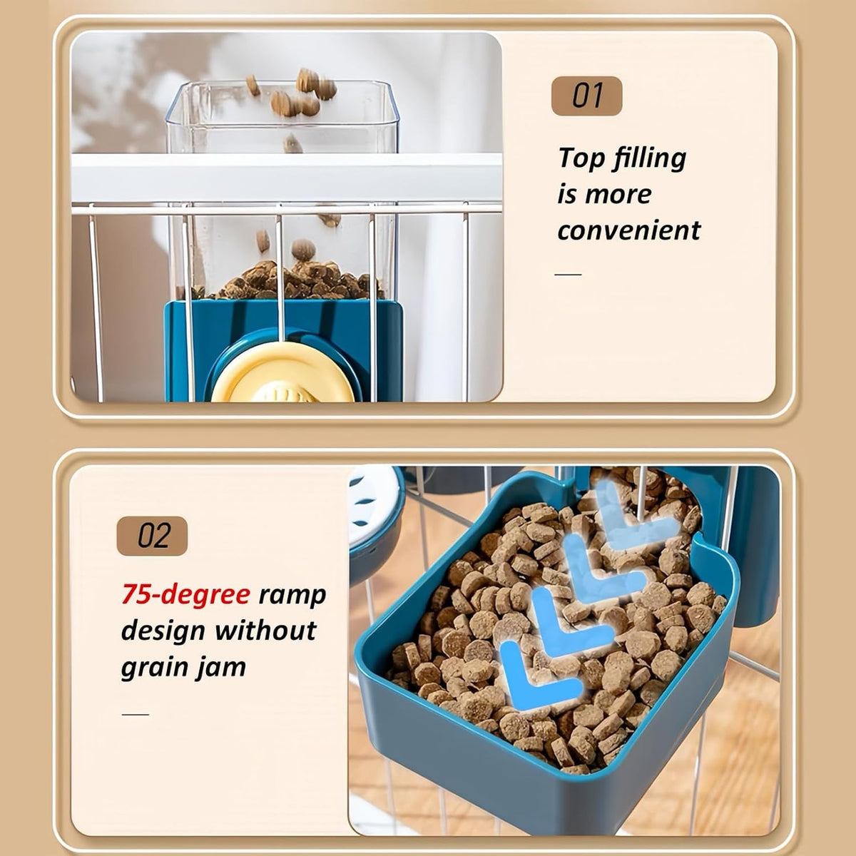 Hanging Automatic Food Water Dispenser Rabbit Feeders For Cages Pet
