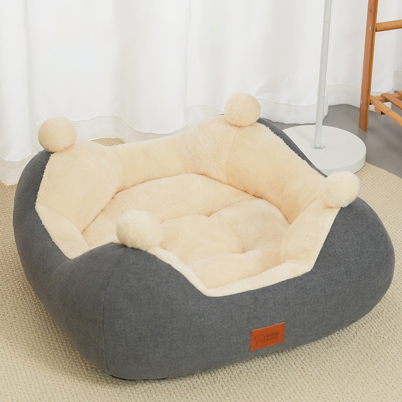 Warm Winter Cat Nest Open Rabbit Velvet Square Thick Pet Universal