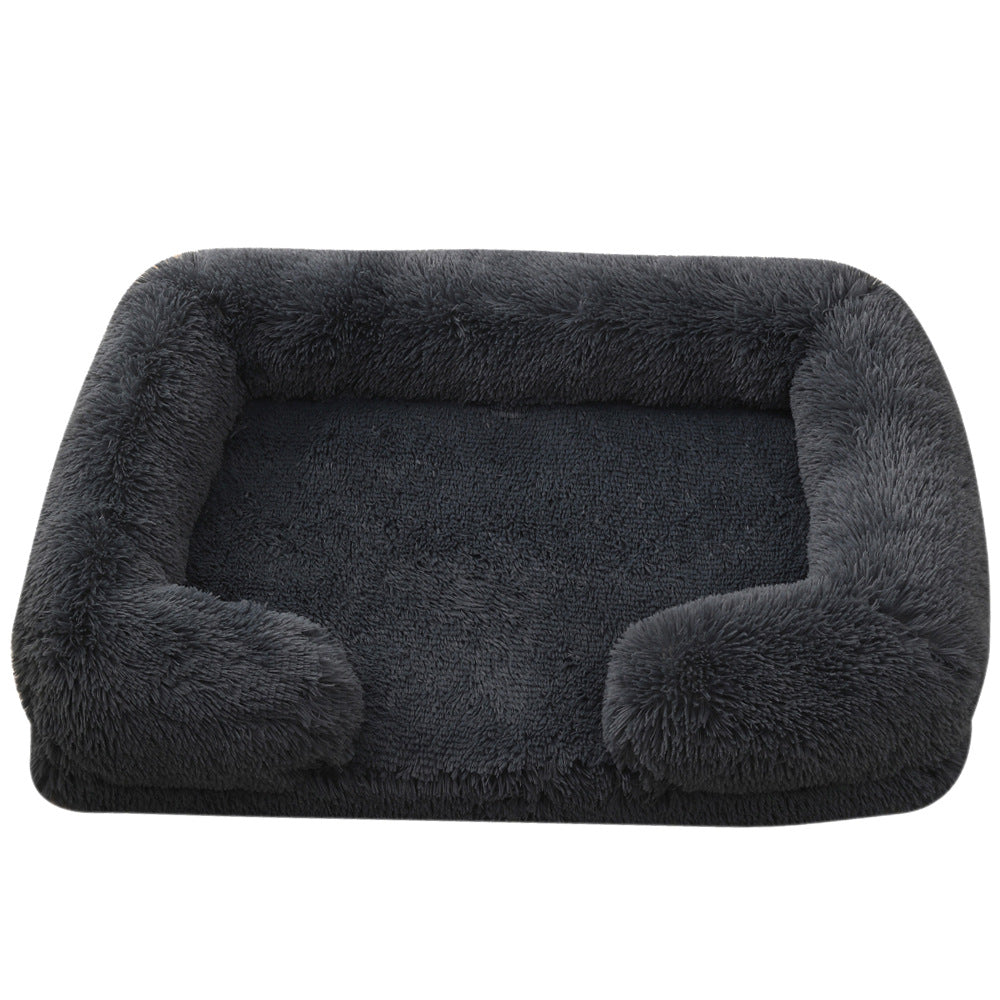 Plush Round Pet Bed Dog Winter