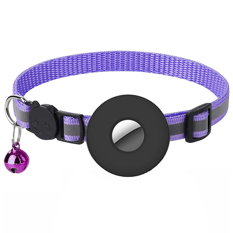 Airtag Pet Collar With Bell Reflective Adjustable Anti-lost Cat Dog