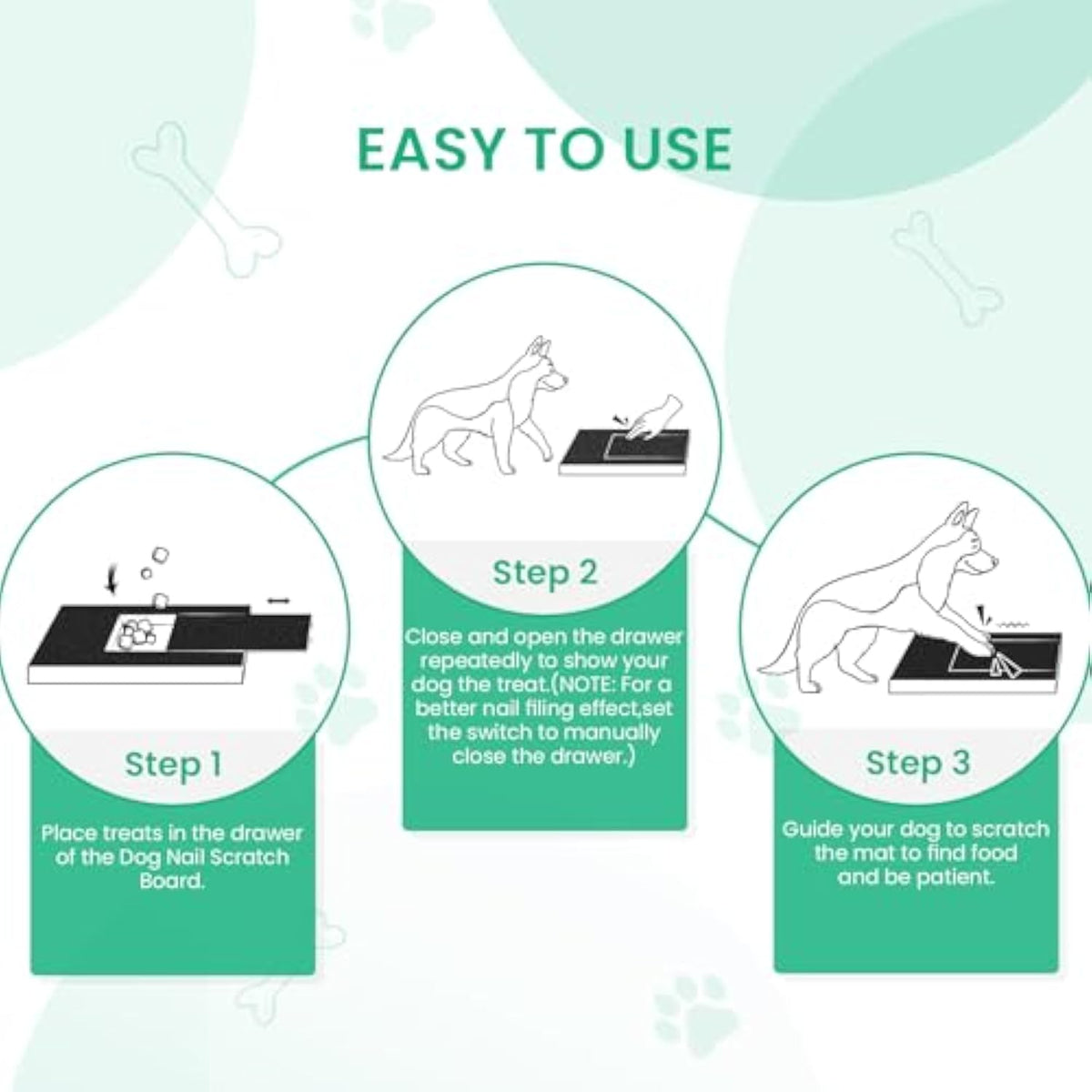 Dog Nail Scratch Board File Grinder Pad For Nails With Treat Box