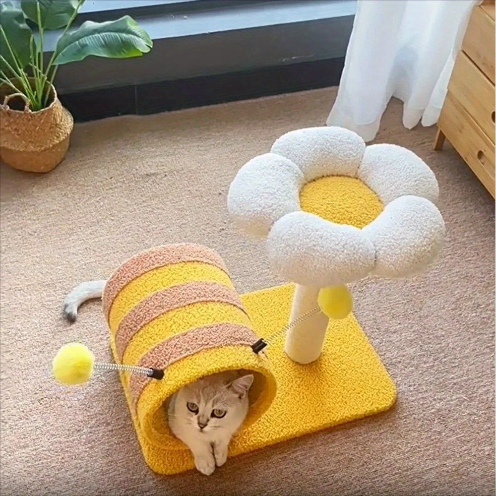 Bee Cat Climbing Frame Sisal Scratching Board No Debris Or