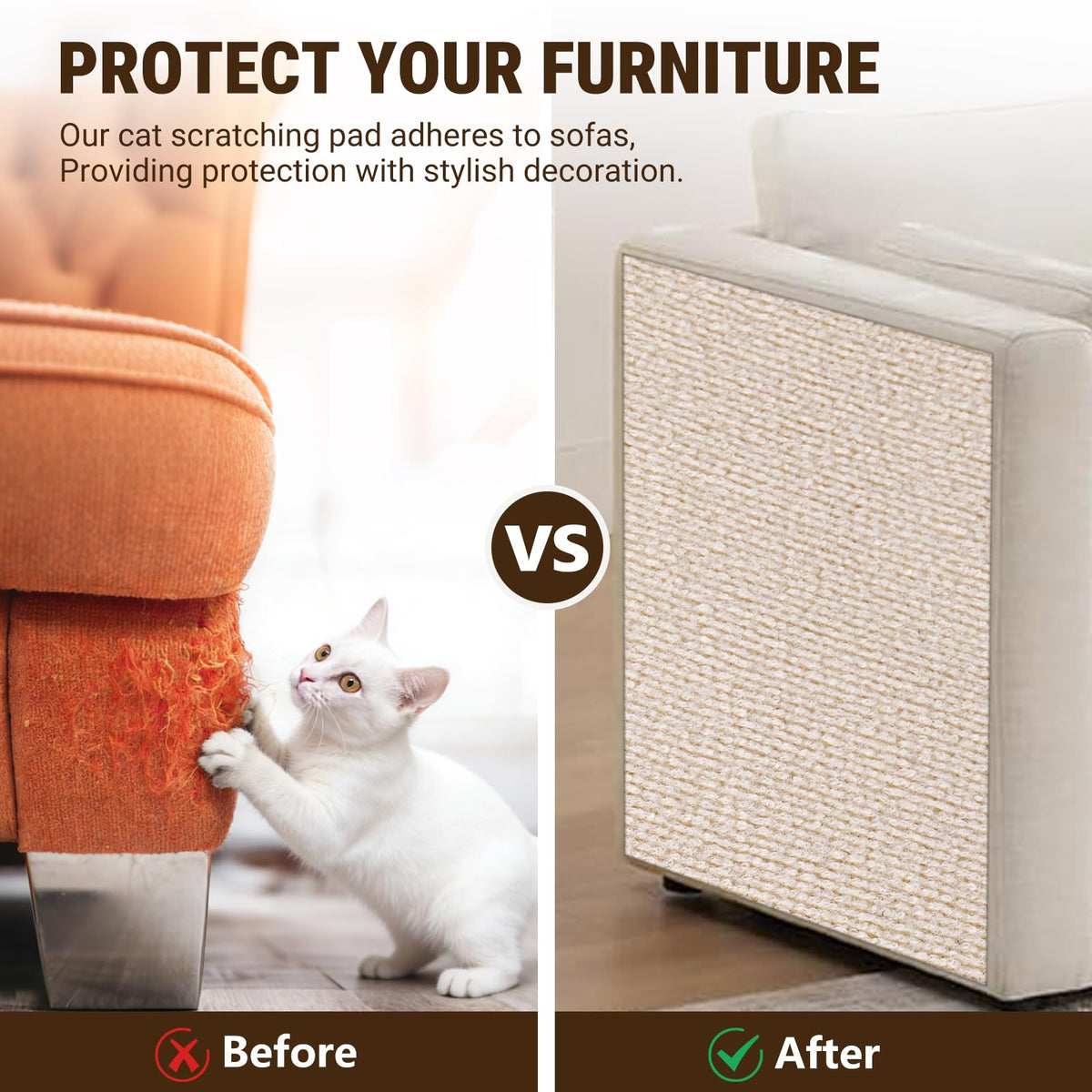 Cat Scratch Furniture Protector Diy Scratching Mat For Couch Sofa