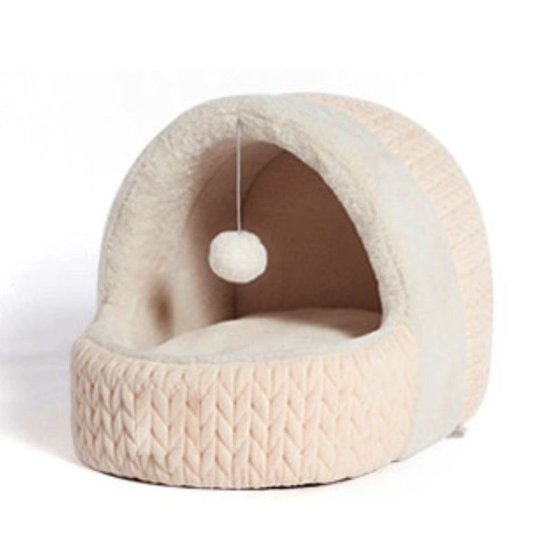 Four Seasons Universal Cat Bed Semi-enclosed House Dog Kennel