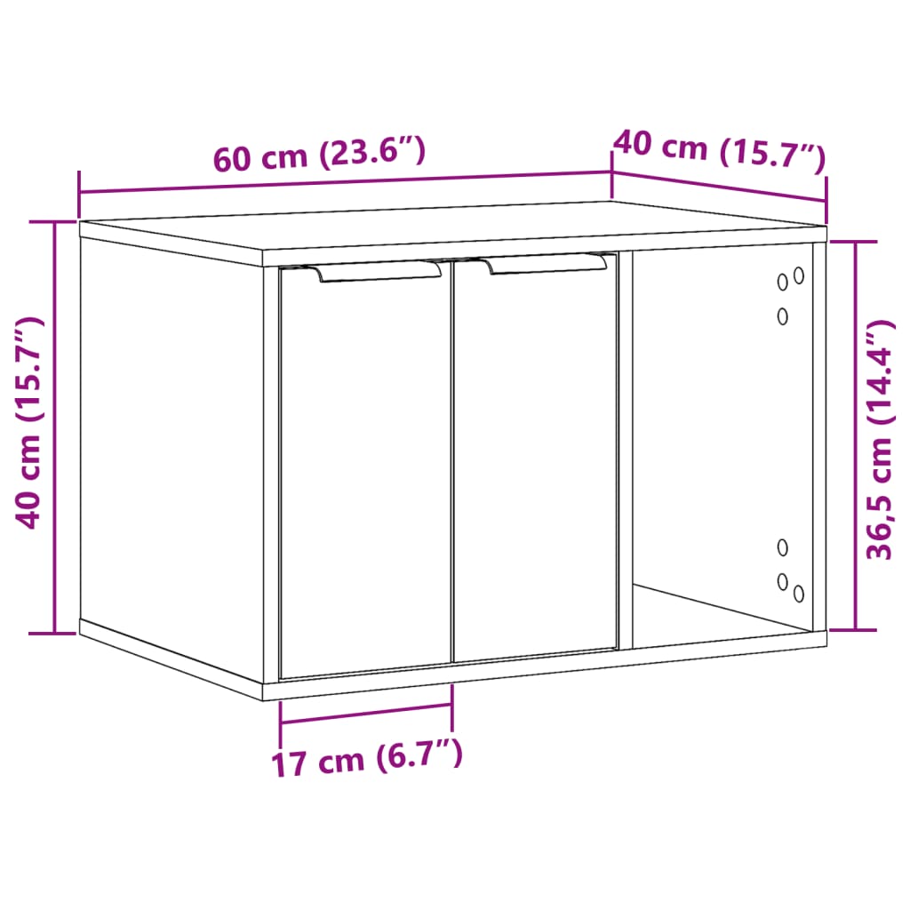 Cat Litter Box 60x Wood Material
