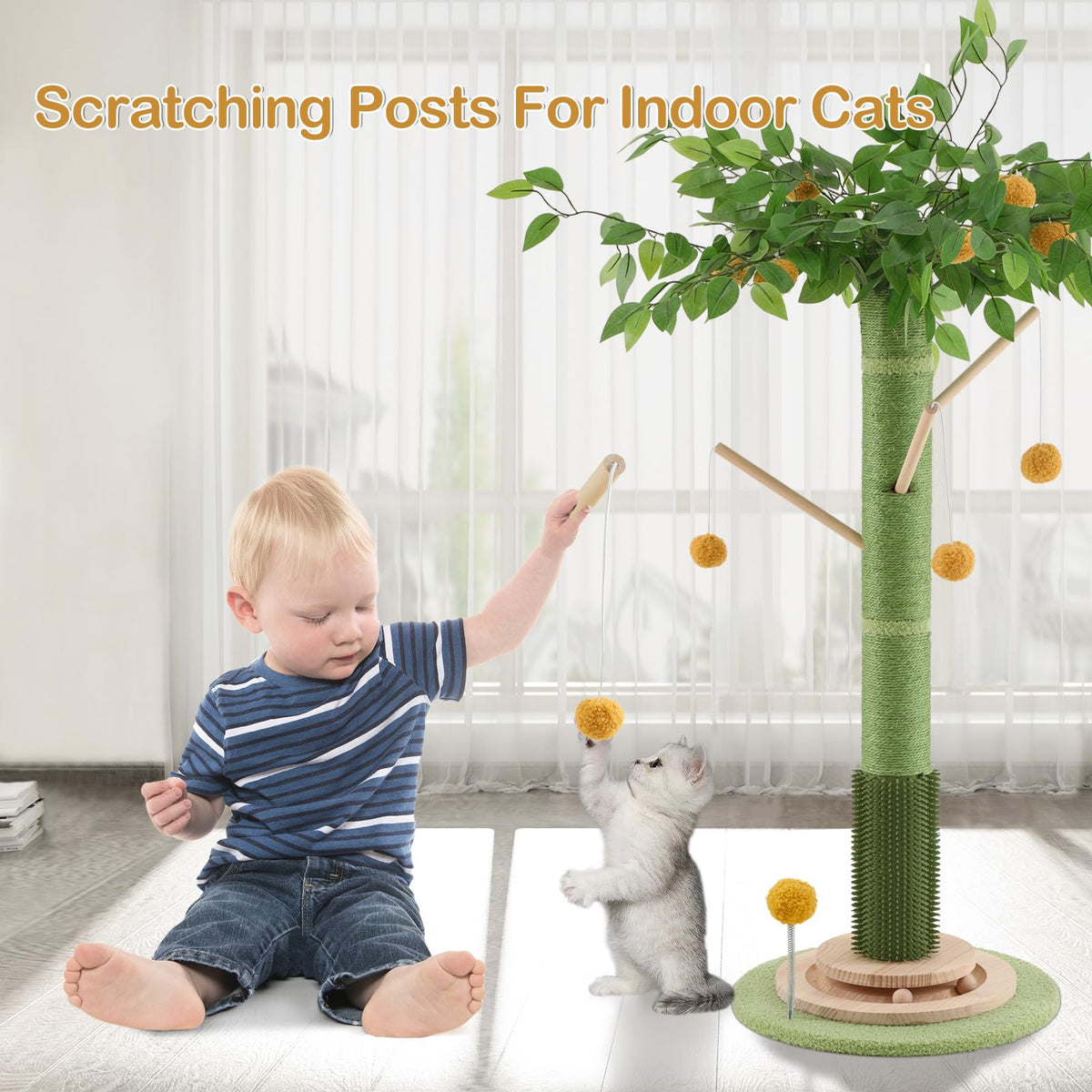 Cat Scratching Post Tall Scratcher Tree For Indoor Cats Adults With