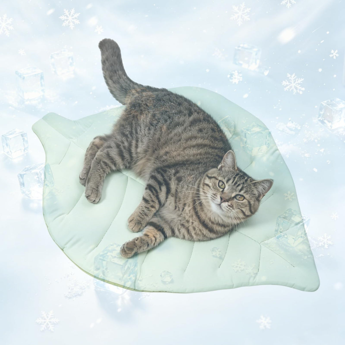Cat Cooling Mat Leaf Bed Comfortable Soft Fabric Breathable Cozy