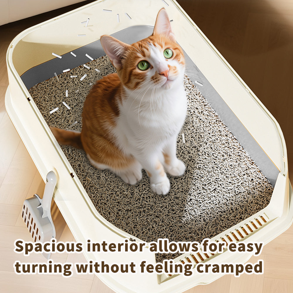 51cm Large Fully Enclosed Top Entry Cat Litter Box Front Flip Door