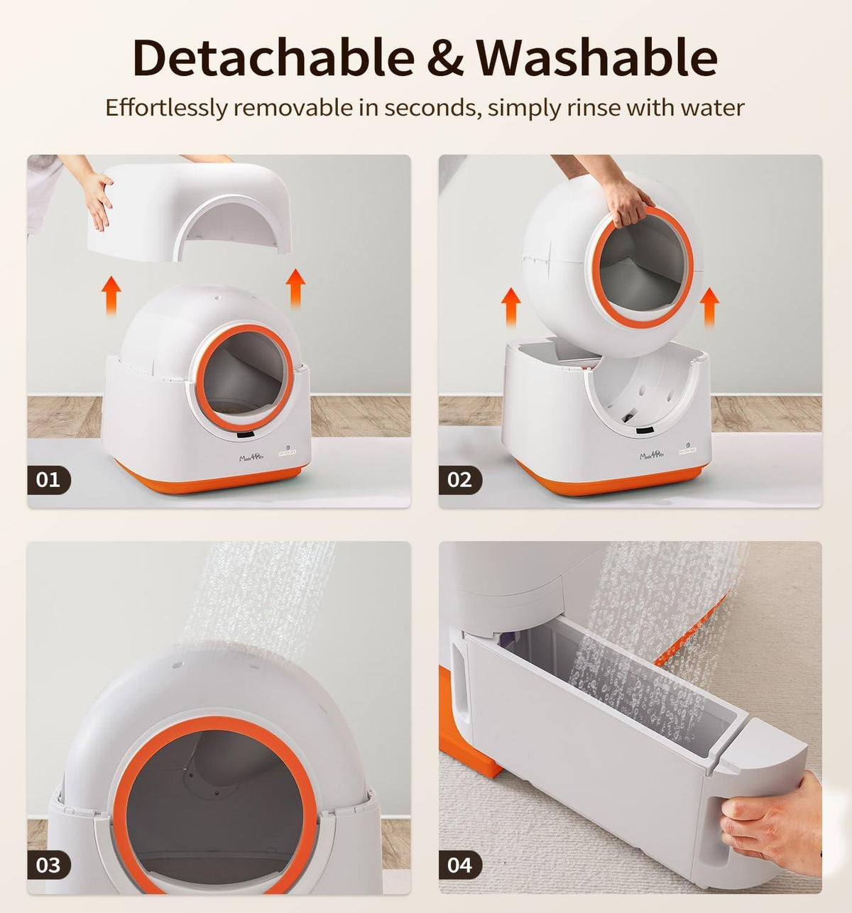 60l Automatic Cat Litter Box Smart App Control Deodorizing Infrared