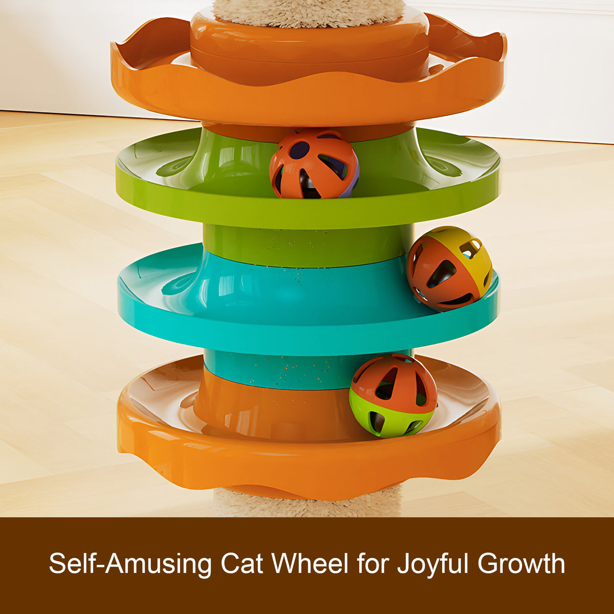 Adjustable Height Floor-to-ceiling Cat Tree Made Of Mdf Board Tall
