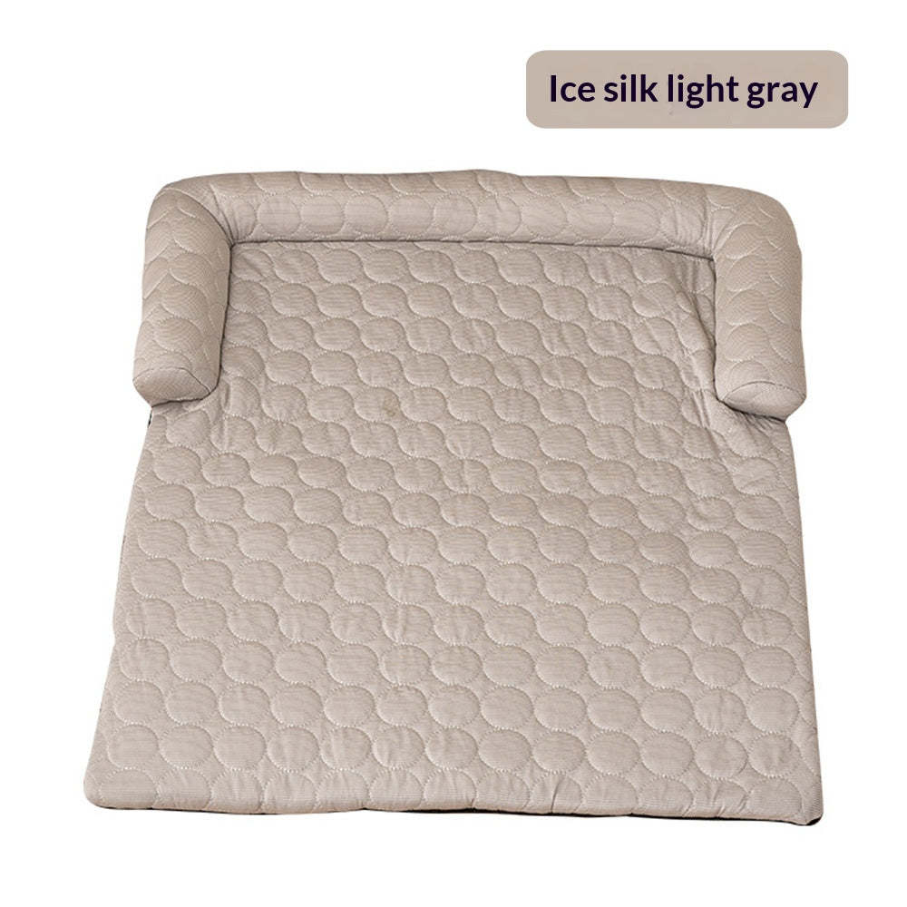 Bed Pet Cooling Mat Dog House Crate Cat Ice Silk Sleeping