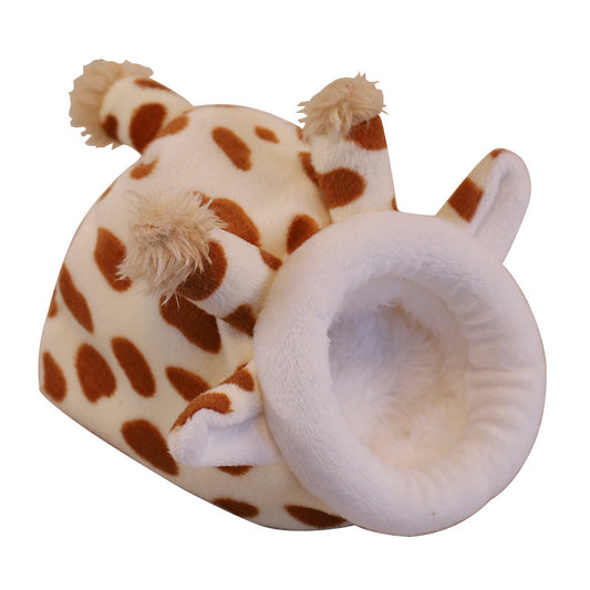 Winter Warm Pet Cartoon Cage For Hamster Accessories Guinea Pig Bed