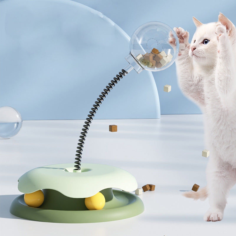 Cat Leakage Food 2-in-1 Toys Turntable Ball Kitten Funny Training