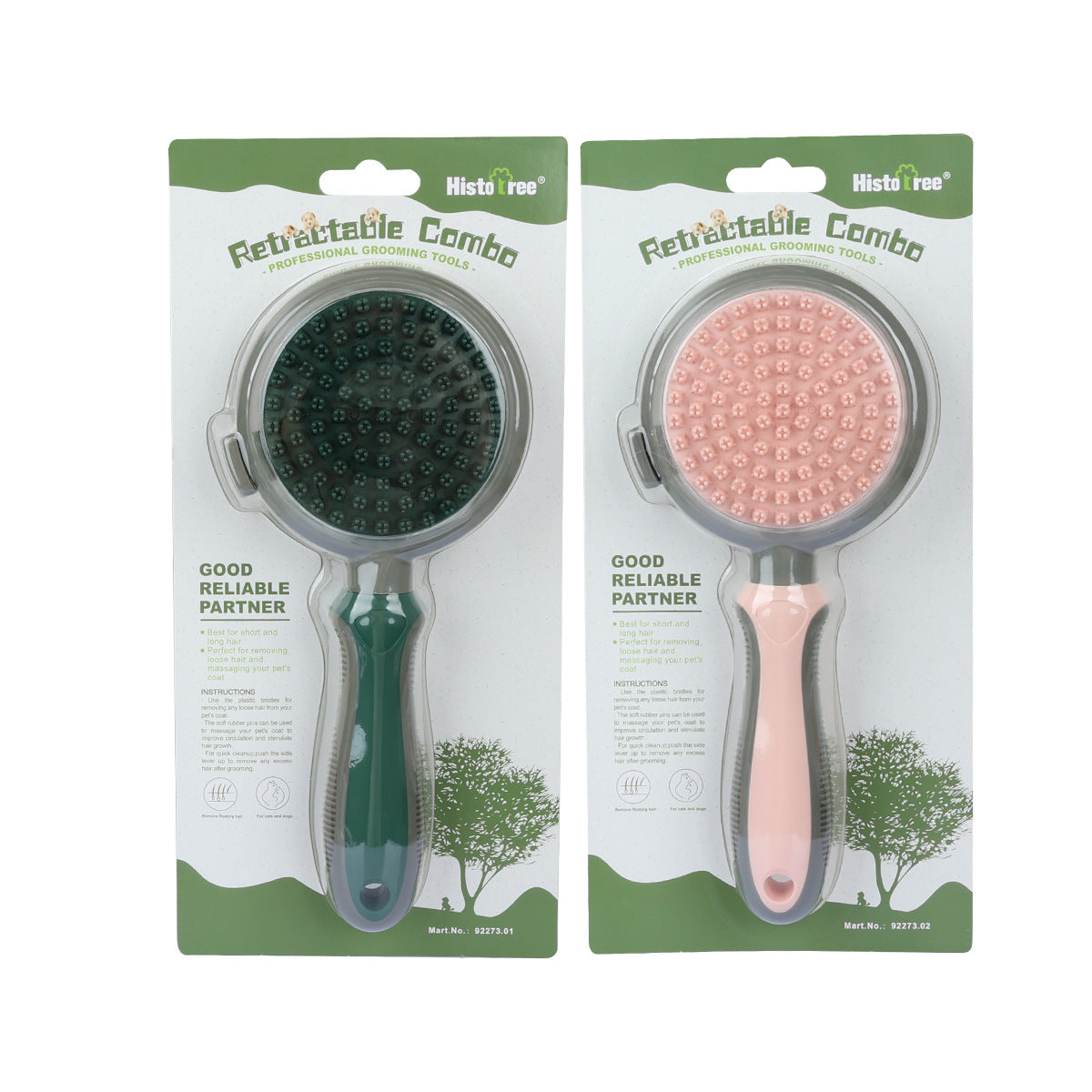 Pet Hair Removal Comb Cat Brush Self Cleaning Slicker Double-sided