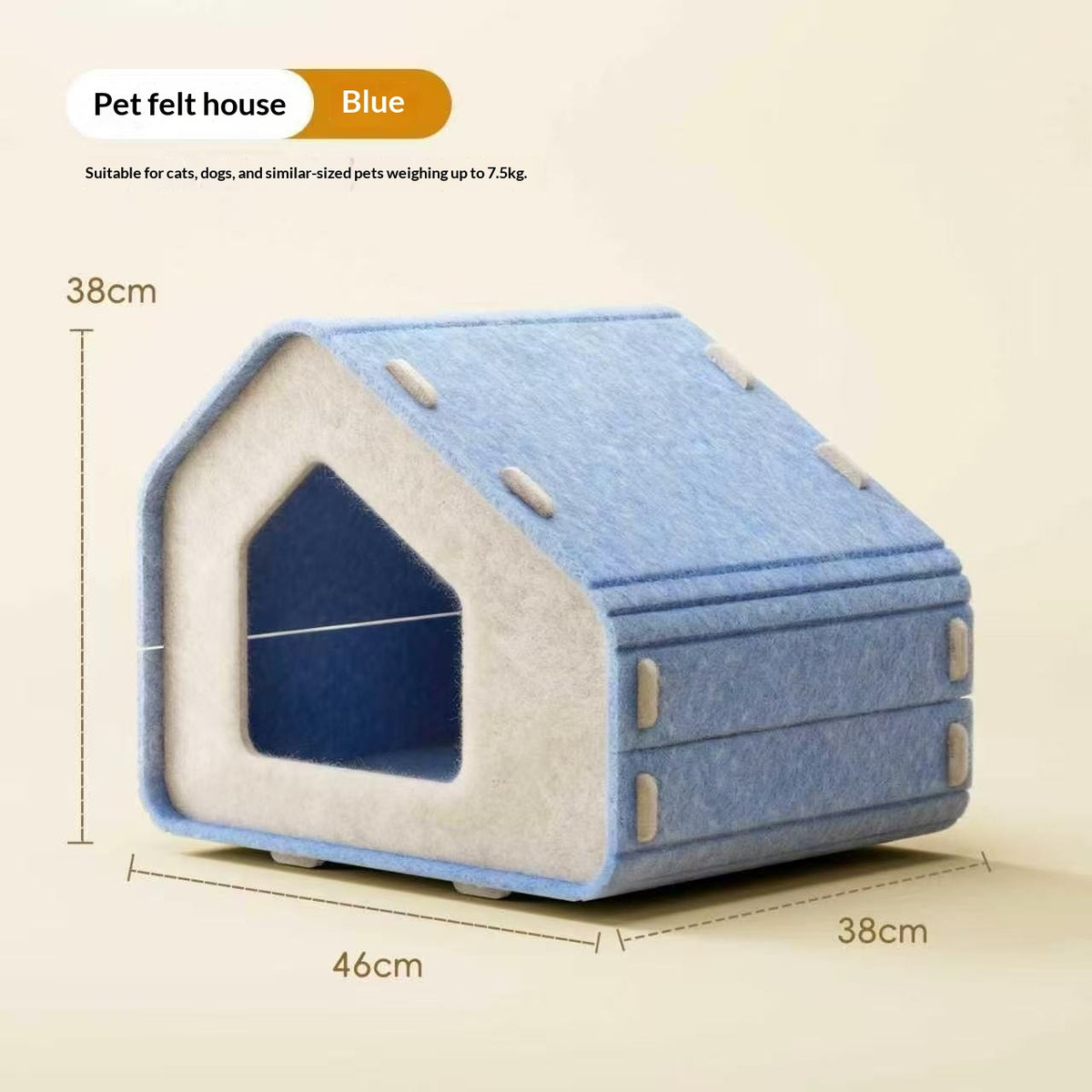 One-piece Thickened Felt Windproof Cat Bed With Scratching Post