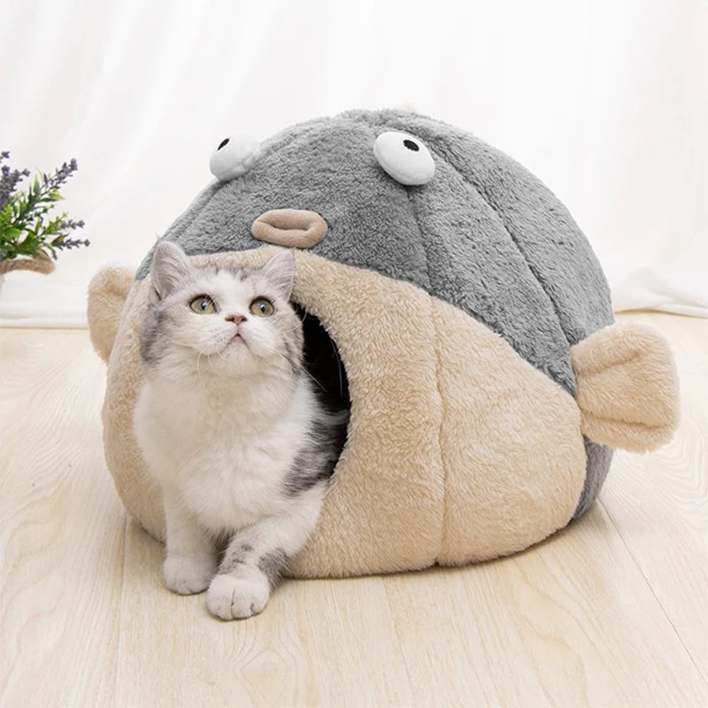 Cute Animal Cat Accessory Furniture Balloonfish-shaped Pet Mats