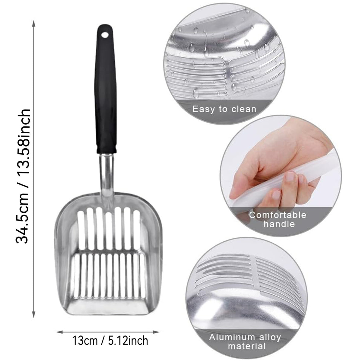 Pet-use Fine-hole Metal Cat Litter Scoop