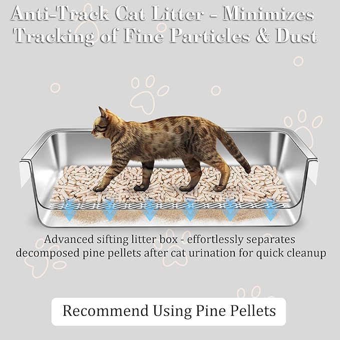 Stainless Steel Filter Cat Litter Box Detachable And Open-style