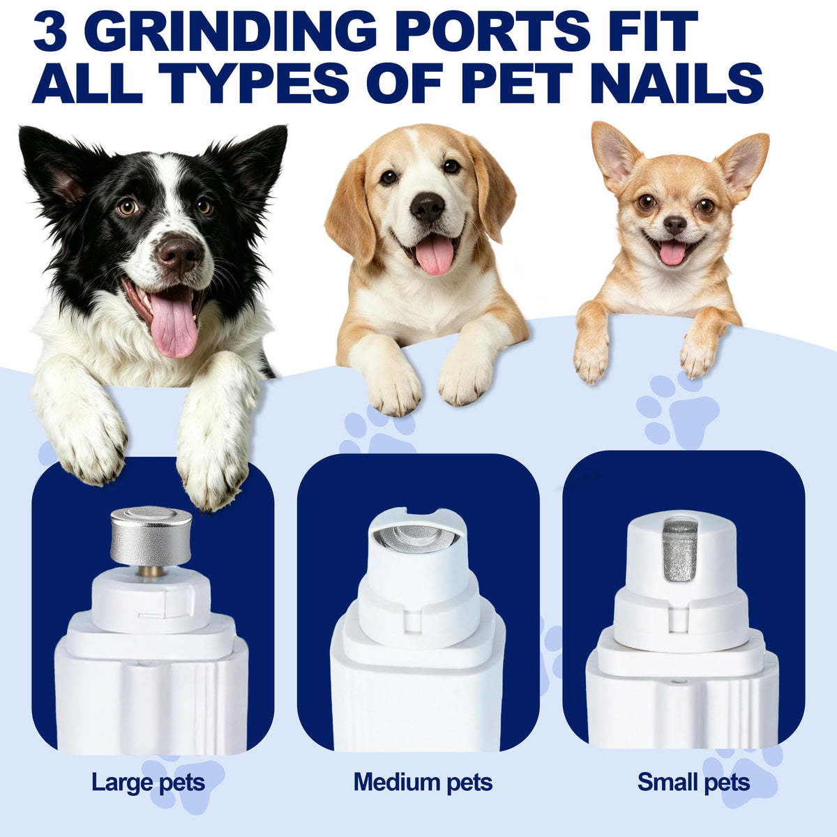 2-in-1 Dog Nail Clippers With Light Electric Pet Grinder Quiet For