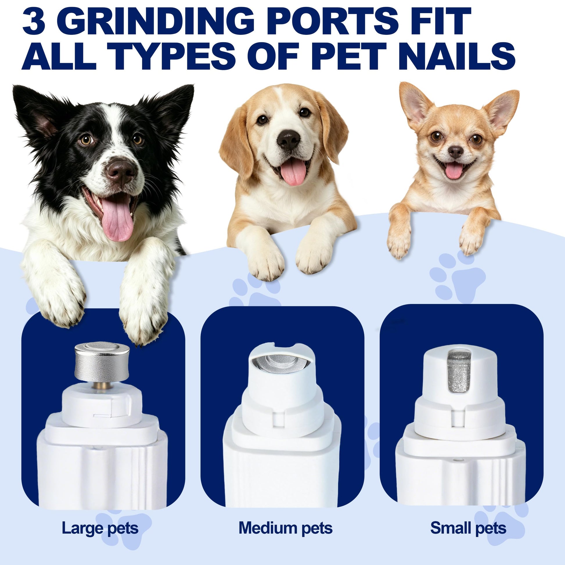 2-in-1 Dog Nail Clippers With Light Electric Pet Grinder Quiet For
