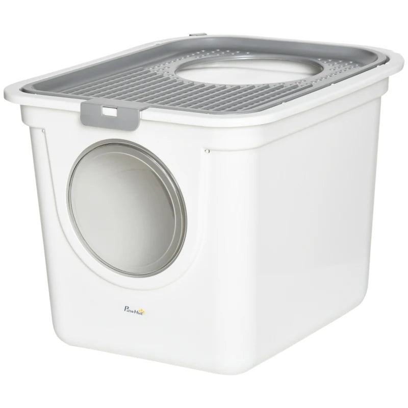 Covered Cat Litter Box Easy Cleaning Kitty With Front Entrance Top