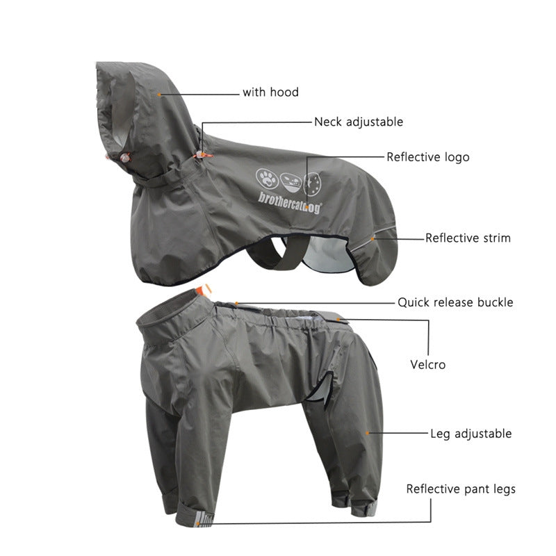 Adjustable Dog Raincoat All-inclusive Medium Large Adhesive