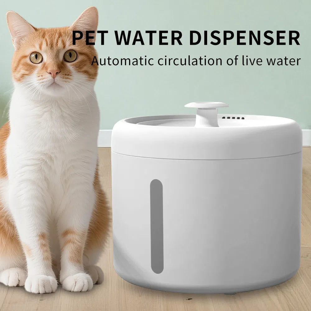 2500ml USB Round Pet Water Fountain Automatic Cat Dispenser With