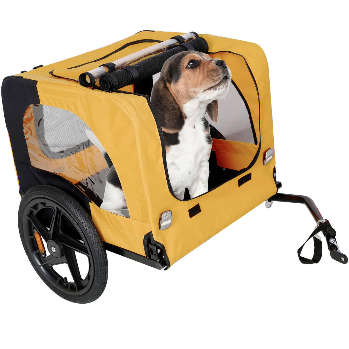Yellow Outdoor Heavy Duty Foldable Practical Pet Stroller Dog