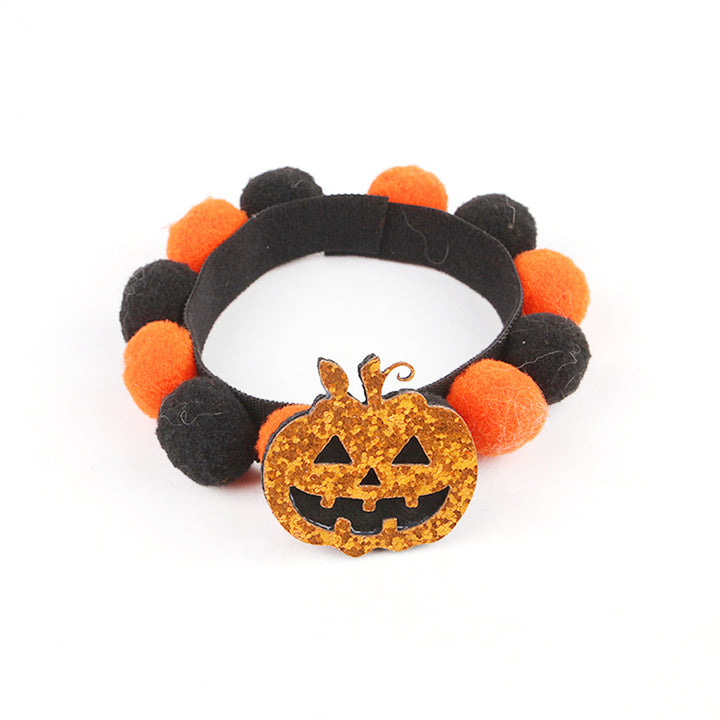 Halloween Pom-pom Decorative Pet Collar