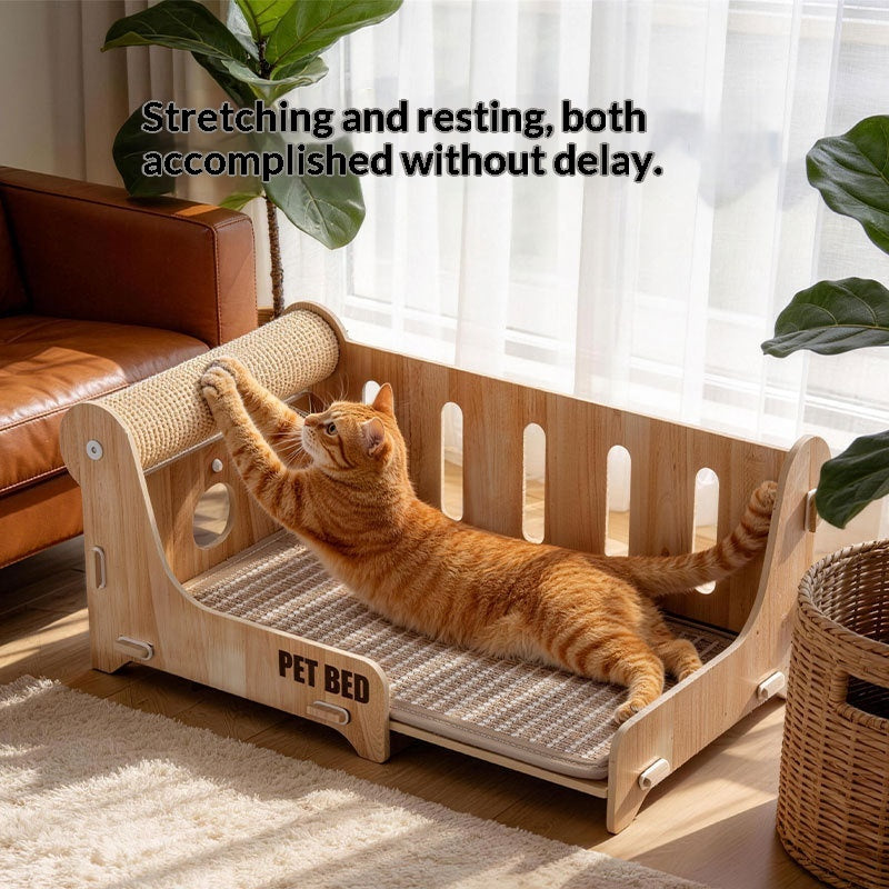 Sisal Scratching Post And Lounger Freestanding All-in-one