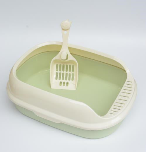 Pet Cat Litter Box With Shovel High-side Polyester