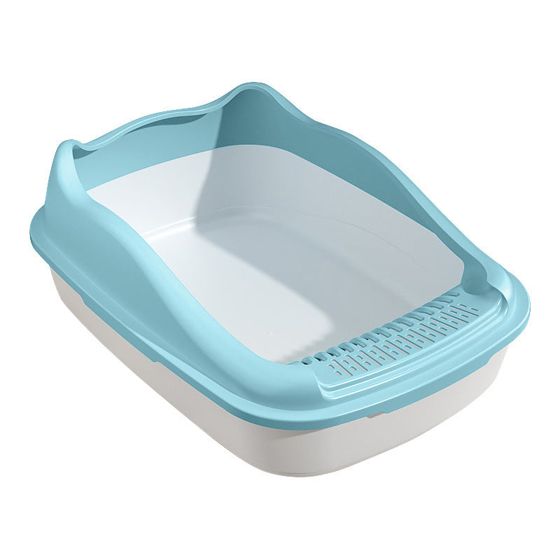Litter Box Oversized Semi-enclosed Cat Toilet Anti-splash Poop Basin