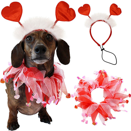 Pets Valentine's Day Decoration Pet Scar Hairband Dog Party Prop