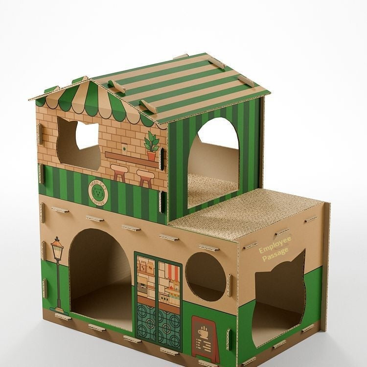 Cat Villa All-in-one Scratching Post Bedthickened Corrugated Paper
