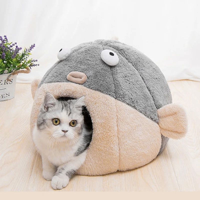 Cute Animal Cat Accessory Furniture Balloonfish-shaped Pet Mats