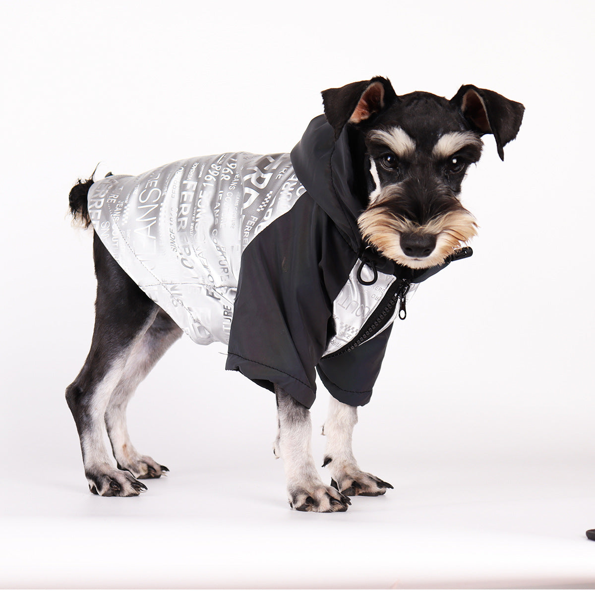 Dog Poker Jacket Reflective Raincoat Pet Cotton Clothes Warm